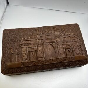 Vintage Hand Carved Wooden Box gateway of indiabombay unique gift cool jewelry b